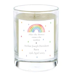 Card Factory Personalised Pomegranate & Cashmere Scented Candle - Rainbow Baby