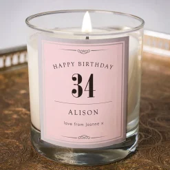 Best Personalised Pomegranate & Cashmere Scented Candle - Birthday Pink 30Th Birthday|Scented Candles