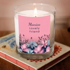 Outlet Personalised Pomegranate & Cashmere Scented Candle - Floral Any Message Scented Candles|Birthday Gifts