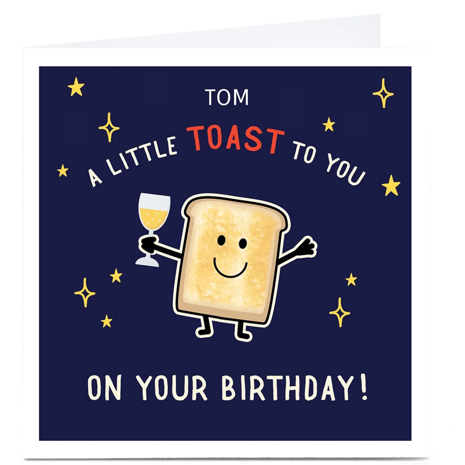 Card Factory Personalised Pop! Birthday Card - A Little Toast To You