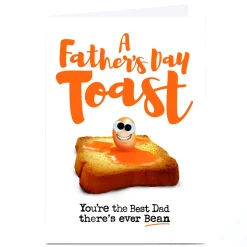 Discount Personalised PQ Quips Father's Day Card - Best There's Ever Bean Father's Day|Funny