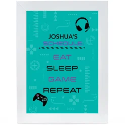 Personalised Print - Eat Sleep Game Repeat Kids Personalised Canvas & Wall Art|Photo Prints & Wall Art