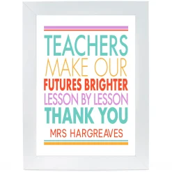 Discount Personalised Print - Teachers Make Our Futures Brighter Personalised Canvas & Wall Art|Photo Prints & Wall Art