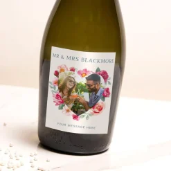 Personalised Prosecco - Floral Heart Photo Photo Gifts|Anniversary Gifts