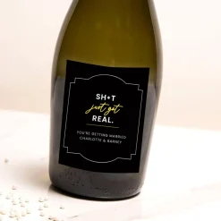 Clearance Personalised Prosecco - Sh*t Just got Real Engagement Gifts|Gifts For Couples
