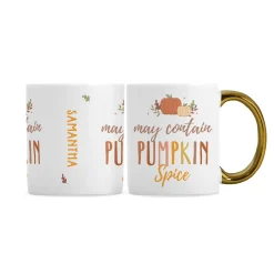 New Personalised Pumpkin Spice Gold Handle Mug Personalised Mugs|Mugs