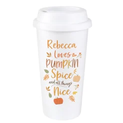 Card Factory Personalised Pumpkin Spice Travel Mug