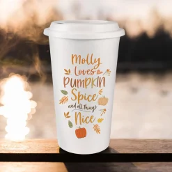 Card Factory Personalised Pumpkin Spice Travel Mug