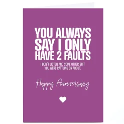 Card Factory Personalised Punk Anniversary Card - 2 Faults