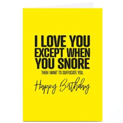 BOY Card Factory Personalised Punk Birthday Card - I Love You Except...