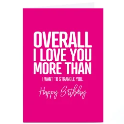 Clearance Personalised Punk Birthday Card - Overall I Love You For Everyone|Funny