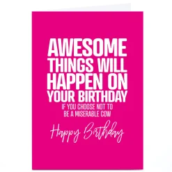New Personalised Punk Birthday Card - Awesome Things Will Happen Funny|Birthday