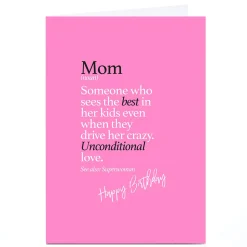 Card Factory Personalised Punk Birthday Card - Mom