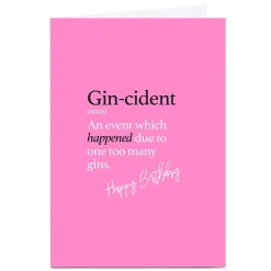 Online Personalised Punk Birthday Card - Gin-Cident Funny|Birthday
