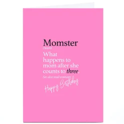 Sale Personalised Punk Birthday Card - Momster For Mum|Funny