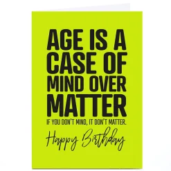 New Personalised Punk Birthday Card - Mind Over Matter Funny|For Everyone