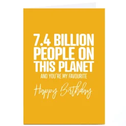 BOY Card Factory Personalised Punk Birthday Card - 7.4 Billion People