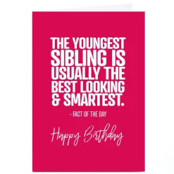 Hot Personalised Punk Birthday Card - Youngest Sibling For Brother|For Sister
