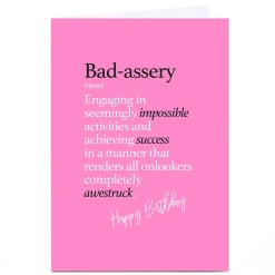 Outlet Personalised Punk Birthday Card - Bad-Assery Funny|Birthday