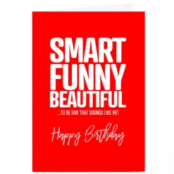 Card Factory Personalised Punk Birthday Card - Smart Funny Beautiful