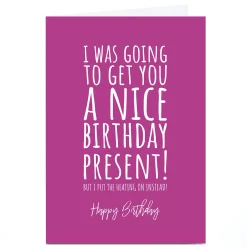 Online Personalised Punk Birthday Card - Put the Heating On BOY For Uncle|For Nephew