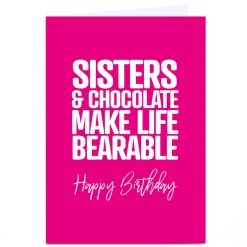 Card Factory Personalised Punk Birthday Card - Sisters & Chocolate