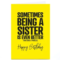 Hot Personalised Punk Birthday Card - Being A Sister For Sister|Funny