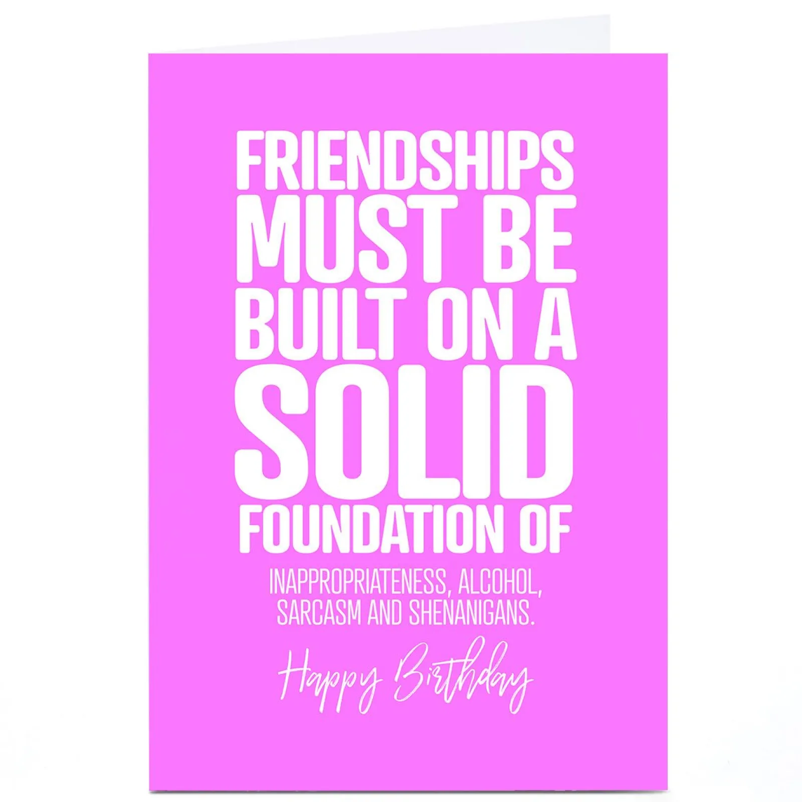 Card Factory Personalised Punk Birthday Card - A Solid Foundation