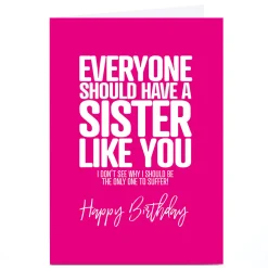 Card Factory Personalised Punk Birthday Card - A Sister Like You