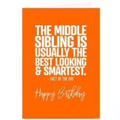 Card Factory Personalised Punk Birthday Card - Middle Sibling