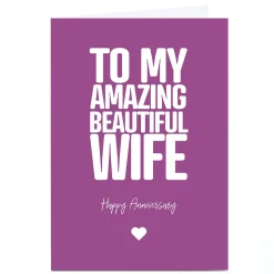 Personalised Punk Cards Anniversary Card - Amazing Beautiful Wife Funny|Anniversary