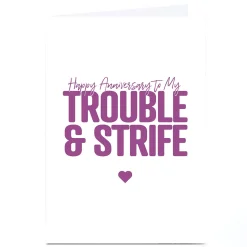 Card Factory Personalised Punk Cards Anniversary Card - Trouble & Strife