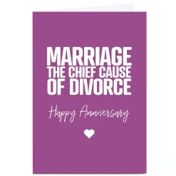 Hot Personalised Punk Cards Anniversary Card - Cause of Divorce Anniversary|Funny