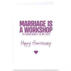 Card Factory Personalised Punk Cards Anniversary Card - Workshop