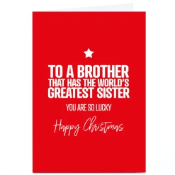 Discount Personalised Punk Christmas Card - Brother From Sister Funny|Christmas
