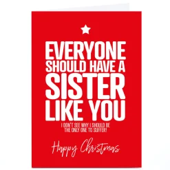 Card Factory Personalised Punk Christmas Card - Sister Like You