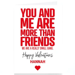 Card Factory Personalised Punk Valentine's Day Card - More Than Friends