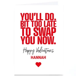 Best Personalised Punk Valentine's Day Card - You'll Do! Funny