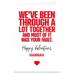 Card Factory Personalised Punk Valentine's Day Card - Been Through A Lot