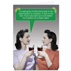 Card Factory Personalised Quitting Hollywood Christmas Card - Mulled Wine