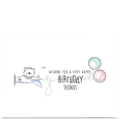 Outlet Personalised Rachel Griffin Birthday Card - Aeroplane Teddy Kids For Kids|Special Age
