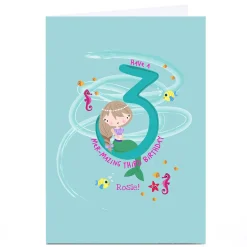 New Personalised Rachel Griffin Birthday Card - 3, Mer-mazing Birthday Kids For Son|Son
