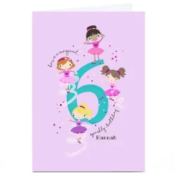 Kids Card Factory Personalised Rachel Griffin Birthday Card - 6, Sparkly Birthday