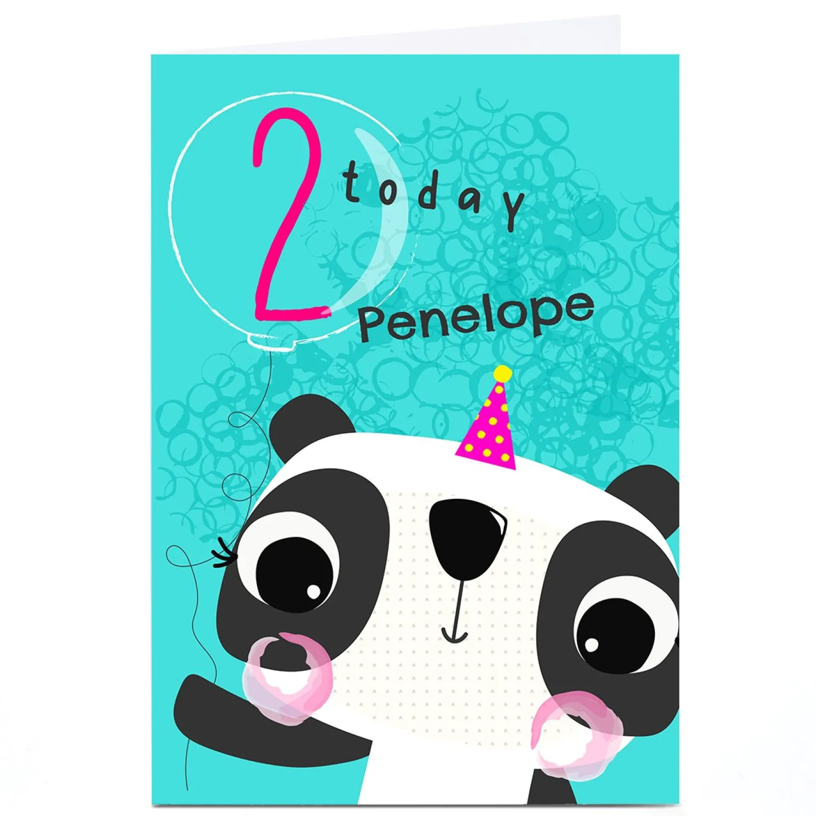 Outlet Personalised Rachel Griffin 2nd Birthday Card - Panda Kids For Granddaughter|For Daughter