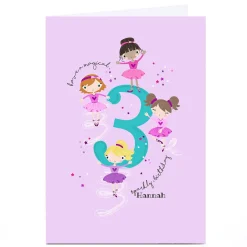 Personalised Rachel Griffin Birthday Card - 3, Sparkly Birthday Kids For Son|For Granddaughter