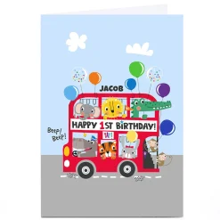Kids Card Factory Personalised Rachel Griffin Birthday Card - Happy 1st Birthday
