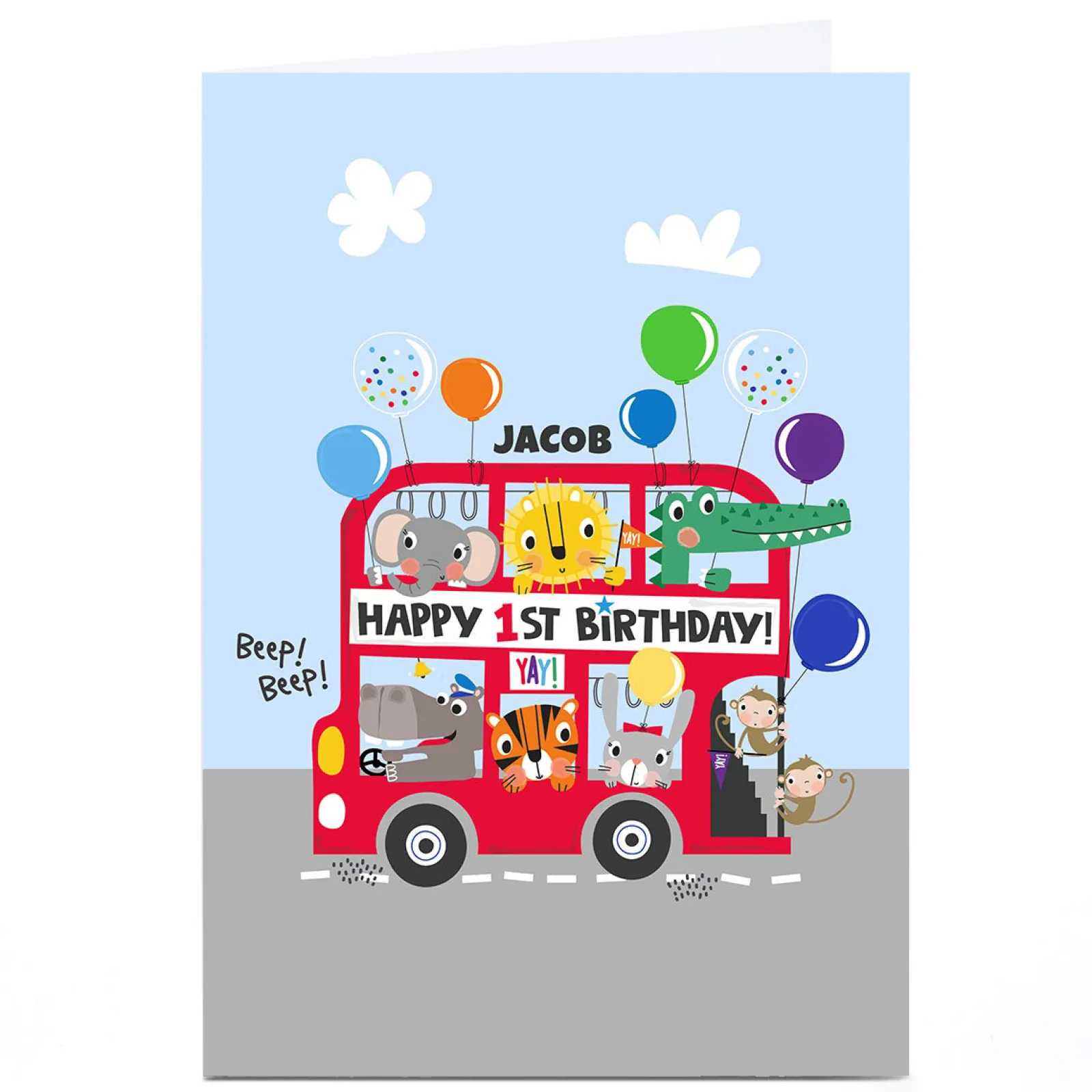 Kids Card Factory Personalised Rachel Griffin Birthday Card - Happy 1st Birthday