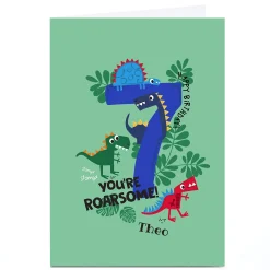 Personalised Rachel Griffin Birthday Card - 7, You're Roarsome! Kids For Son|For Grandson