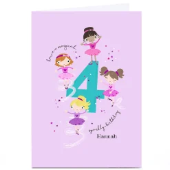 Kids Card Factory Personalised Rachel Griffin Birthday Card - 4, Sparkly Birthday