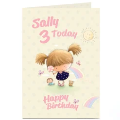 Kids Card Factory Personalised 3rd Birthday Card - Girl's Lollipop